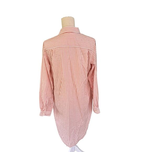 Trovata Birds of Paradise Cotton Creamsicle Striped Button Down ShirtDress M - Picture 3 of 5